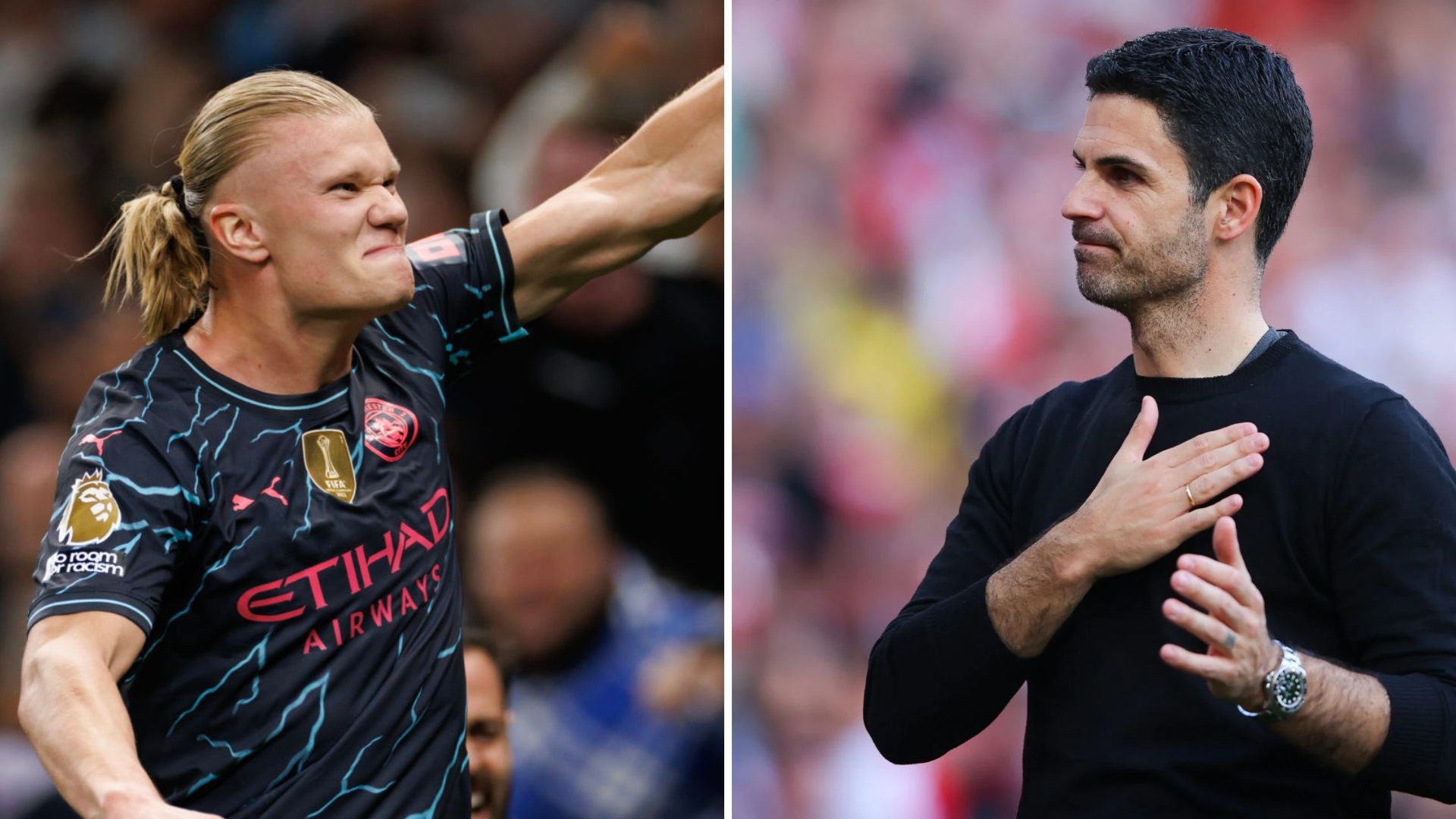 Erling Haaland provokes Mikel Arteta with two-word message during fiery handshake