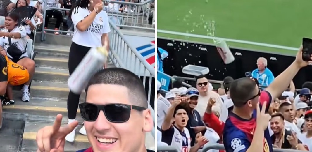 Incident između navijača Barcelone i Real Madrida – Došao da provocira, pa dobio limenku u glavu (Video)