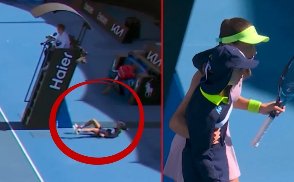 Djevojčica koja sakuplja loptice se srušila pored terena, reakcija teniserke obišla planetu (Video)