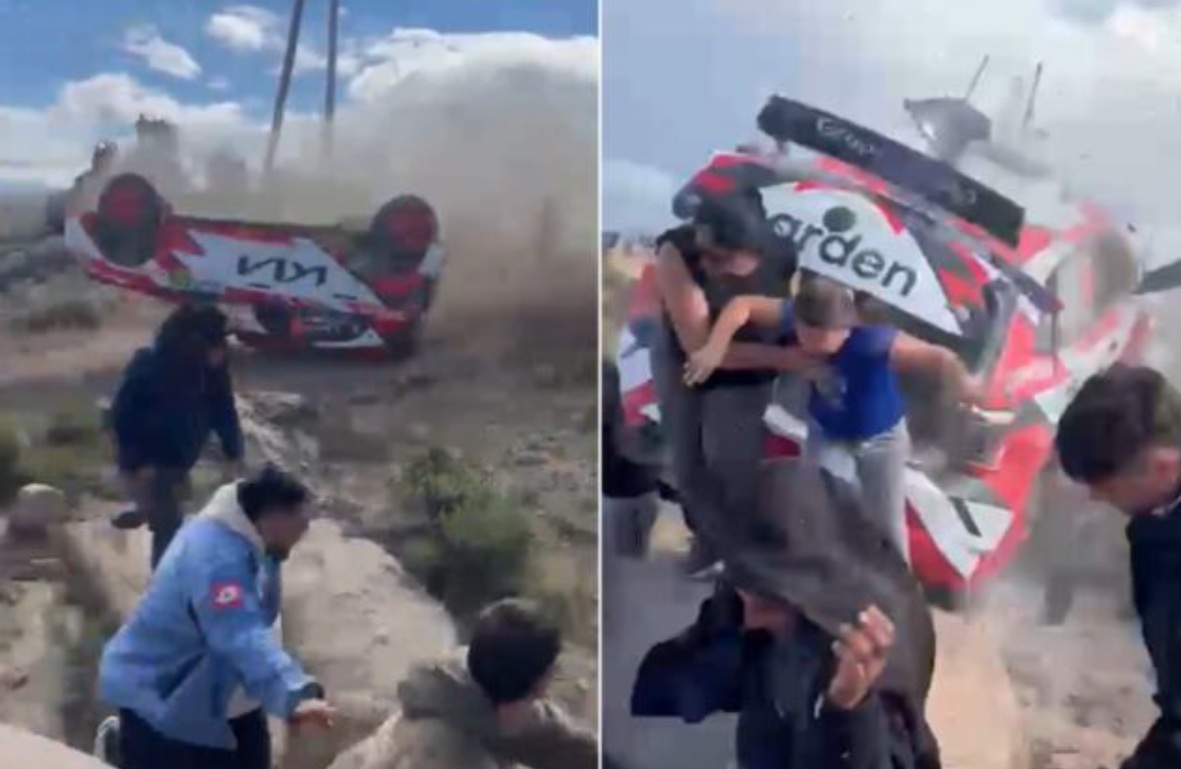 AUTOMOBIL IZLETEO SA STAZE I PREGAZIO MLADIĆA (25): Jezive scene, auto se prevrtao i uleteo u publiku (Video)